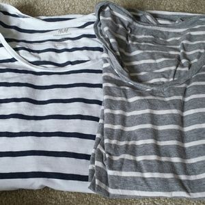 2 ss maternity striped shirts